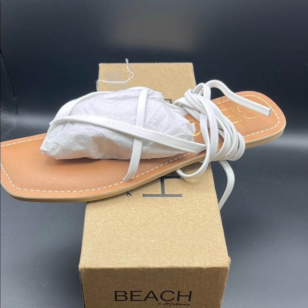 Women's White Sandals - Picture 2 of 4